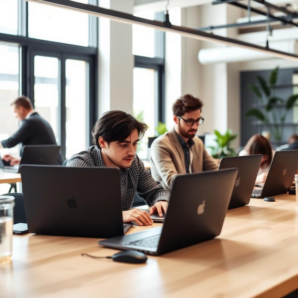 Modernes Fintech-Büro mit offener Arbeitsatmosphäre